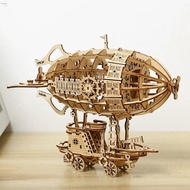 MXBEAUTY 3D Wooden Puzzle, Mechanical Design Wooden Construction Airship Model, Puzzle Toy 3D Puzzle