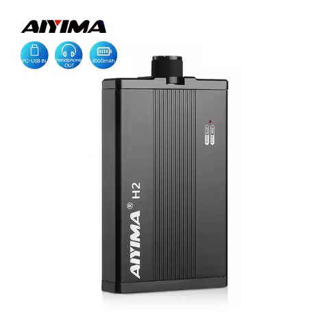 AIYIMA H2 Portable Headphone Amplifier HiFi Earphone Amplifier DAC PCM 384khz/32bit DSD 256 Decoding
