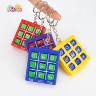Tic Tac Toe Chess Game with Keychain Children's Educational Ring Fork Chess Toy XO Rotating Game Che