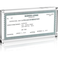 Bingkai Lesen Perniagaan 4x9, Paparan Meja Sijil Lesen Perniagaan Akrilik Jernih 4x9