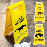 FAYSHOWS Dog Vomit Sign, Gift Funny Cat Vomit Sign,  Bright Yellow Warning Sign