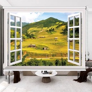 Free shipping Customized large window printing roller blind 3D three-dimensional false window landsc