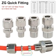 IYUSENSS6W 1Pcs Quick Fitting, 304 SS Stainless Steel Tube Connector, Double Ferrule 1/8" 1/4" 3/8" 