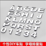 Car 3D Letter Car Sticker English Letter Car Label DIY Letter Number Metal Body Sticker Word Label T