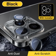 【Auto-install】Sanptoch Metal Alloy Glass Lens For iPhone 15 / 14 / 13 / 12 / 11 Pro Max Plus Cover For Diamond Camera Lens Protector Film With Installer