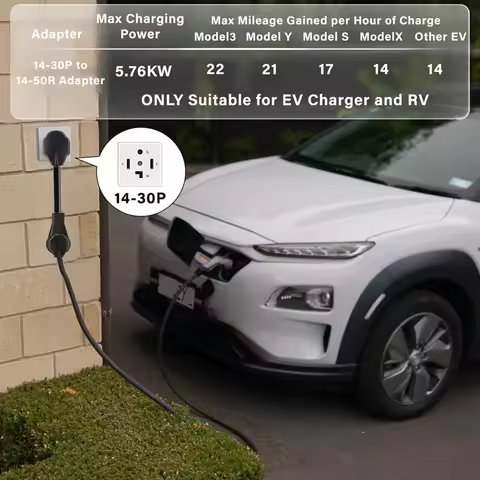 NEMA 14-30P To 14-50R EV Charger Adapter Compatible 30Amp To 50Amp EV Conversion Adapter Cord For 2 