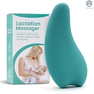 Warming Lactation Massager Soft Silicone Breast Massager for Breastfeeding Heat + Vibration for Clogged Ducts Improved Postpartum Milk Flow