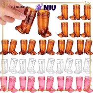 NIU 10Pcs Mini Cowboy Boot Glasses, Plastic 1 Oz Western Cowboy Glasses,  Transparent Shot Glasses B