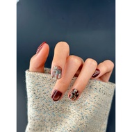 Amilish XS & L White Nude Cat Eye Wearing Nails Classy Short Nails Manicure Patch Everyday All-Match