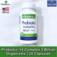 โปรไบโอติก Probiotic-14 Acidophilus Complex 3 Billion Organisms 120 Capsules - PipingRock Piping Roc