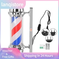 Lanqistore 50cm/19.7inch Barber Shop Pole Rotating Lighting Red White Blue Stripe Light Stripes Wall Hanging LED Downlights