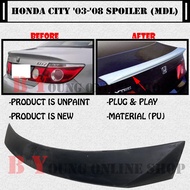 HONDA CITY 2003-2008 MODULO STYLE SPOILER DUCKTAIL (MDL) POLYURETHANE (PU) SKIRT LIP BODYKIT