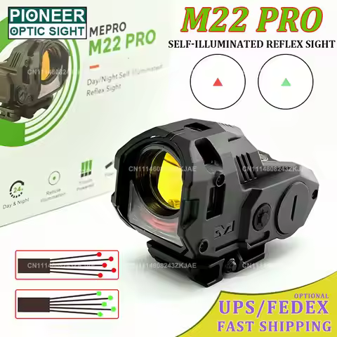 MEPROLIGHT M22 Pro Real Fiber Red Dot Sight Rifle Scope Self-illuminated 10MOA Triangle Reticle Holo
