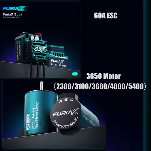 NEW SKYRC Brushless Motor ESC Combo FuriaX Supa 3650 Motor（2300/3100/3600/4000/5400） 60A ESC 2-3S 3.