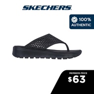 Skechers Women Foamies Footsteps Beach Ready Walking Sandals - 111578-BBK Dual-Density Machine Washable Luxe Foam