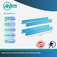 SECTION C Channel & V Batten 0.75mm V75 AZ/BL Tinted  | Besi Bumbung C