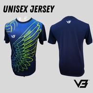 Jersey Jersi V3 Sports Baju V3 Blue Light Weight Ready Stock