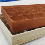 Wooden Grid Multi-Grid Storage Box Desktop Multi-Grid Wooden Box Square Grid Storage Box Drawer Nut 