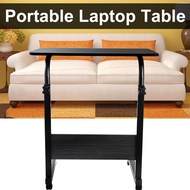 โต๊ะคอมพิวเตอร์โต๊ะข้างเตียงโต๊ะสำหรับโน๊ตบุ๊คพร้อมล้อขนาด80*40/60*40ซม. เตียงอเนกประสงค์ห้องนอนที่ถอดออกได้