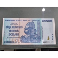 Uang kuno Zimbabwe langka ,100 Triliun, barang di jamin asli 100%