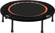 Trampoline Replacement Accessories, Fitness Mute Foldable Trampoline Mini Exercise Rebounder for Adults Kids Indoor/Garden Workout Equipment,Maximum Load 200Kg,Black,48in