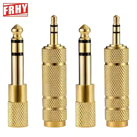 3.5mm 1/8 inch TRS Plug to 6.35mm 1/4 inch Jack and 3.5mm Female to 6.35 Male Plug Audio Stereo Adap