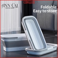 Folding Silicone Pail Mop Bucket With Handle Collapsible Wash Pail Basin For Travel