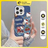 Premium Hello Kitty pattern case for iPhone 16 15 14 13 12 11 X XsMax 7plus 8plus Pro Promax Plus