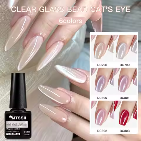 Water Light Cat Magnetic Gel Nail Polish Sparkling Jelly Translucent Semi Permanent Soak Off UV LED 