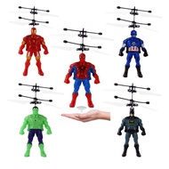 The Avengers Toy Hulk Spiderman America Captain Flying Aircraft Doll Anime Figure Fly Induction Toy for Children's Gift