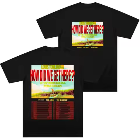 How Did We Get Here? World Tour T-Shirt Louis Tomlinson Merch Fan Gift Unisex Hip-Hop Pure Cotton Cr