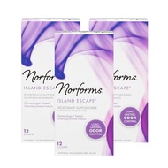 Norforms Feminine Deodorant Suppositories, Long Lasting Odor Control, Island Escape Scent, 12 Count