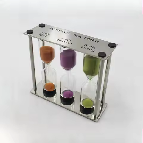 3-in-1 Metal Sand Timer Set 3/4/5 Mins Triple Hourglass Desk Decor for Study Office Stainless Steel 