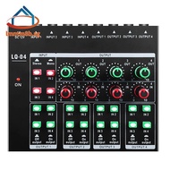 -LQ04 4-Channel Mixer 4-Channel Headphone Amplifier Sound Card Mixer Recording Interface with Dj Mix
