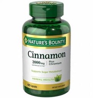 自然之寶錫蘭肉桂加鉻2000mg 60肉桂1500mg 100美商Nature's Bounty Cinnamon