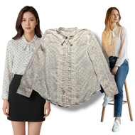 Authentic Abercrombie & Fitch Shirt White Polka Dot Pattern (Polka Dot) Decorated With Ruffles And B