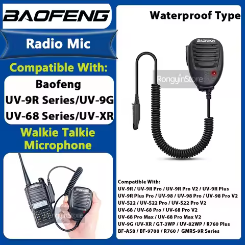 Baofeng UV-9R Plus 9R Pro Waterproof Shoulder Speaker Microphone For Baofeng UV-XR UV-9R PLUS 9R Pro