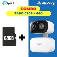 [COMBO-2M] Tapo C206 2M + 64Gb Summer, AI Multi-Purpose 360 Rotating Camera, TP-Link Night Color