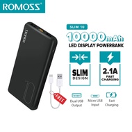 Romoss Slim 10 10000mAh Light &amp; Handheld Micro and type c Input 2 Output Powerbank