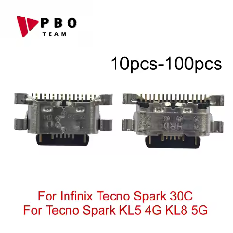 10-100pcs Micro USB Type C Charging Tail Plug Port Connector For Infinix Tecno Spark 30C For Tecno S