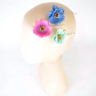 Hair Clip Set of 3 Pink Mint Blue Flowers Cute Fairy Kawaii Childrens Fashion