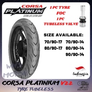 TAYAR CORSA PLATINIUM V22 70/90-17,80/90-17,70/90-14,80/90-14,90/90-14 (TAYAR TERBARU 2022) READY ST