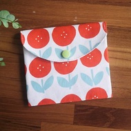 收納包/口罩收納包/小物包/棉棉包=收納小物、衛生用品、口罩=糖果花=橘紅(共2色)=日本布料