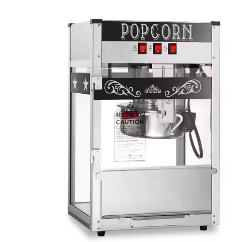 Commercial Popcorn Machine Maker Popper with 8-Ounce Kettle - Black