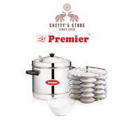 (IMPORTED) Premier Stainless Steel IDLI MAKER with (4 Plates /6 Plates)