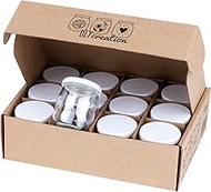 DIY Creation - Set of 12 BOB - Universal Glass Yogurt Jar with Sealing Stopper - Made in France - 12