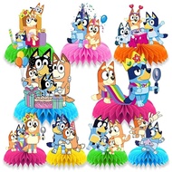 Bluey Anime Figures Decorations Children's Birthday Party Honeycomb Ornaments Desktop Decoration Pro