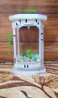 [BISA COD] AQUARIUM KOTAK MINIMALIS LENGKAP LAMPU Aquarium Mini Ikan Hias & Cupang & Guppy bisa Lamp