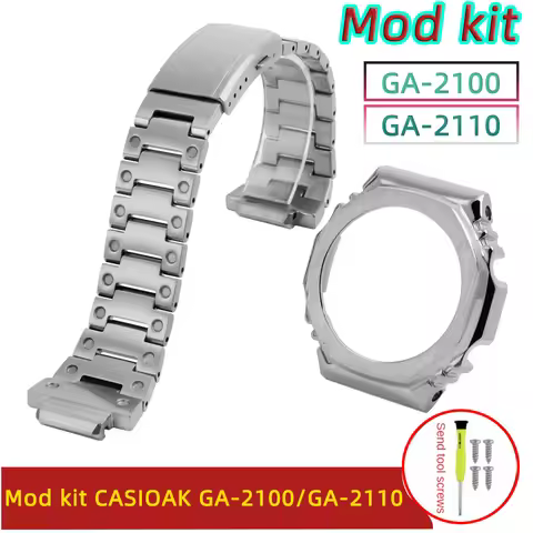 GA2100 GA2110 Mod Kit for Casio GA-2100 Metal Case and Strap GA-2110 Set Stainless Steel Strap Case 