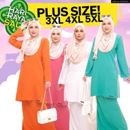 Plus Size 5XL 4XL 3XL Baju Kurung Pesak Pahang Plain Besar Badan Gemuk Extra Murah Tak Payah Gosok R